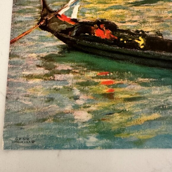 Large Vintage Calendar Art Print of the Grand Canal in Venice, Italy - Picture 3 of 6